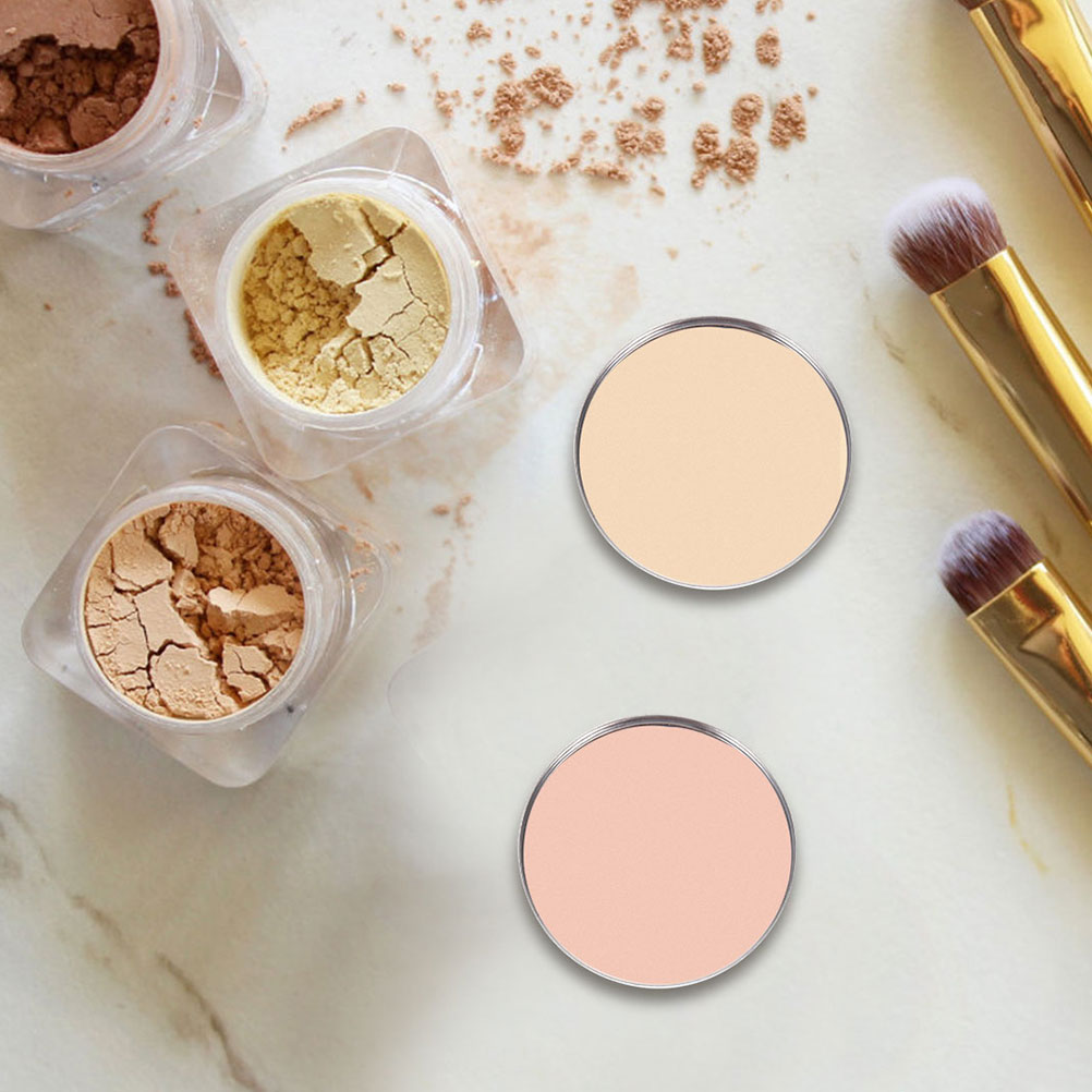 50pcs Eyeshadow Plates Refillable Lipstick Container Silver Travel Portable DIY Magnetic Eye Shadow Disk Case