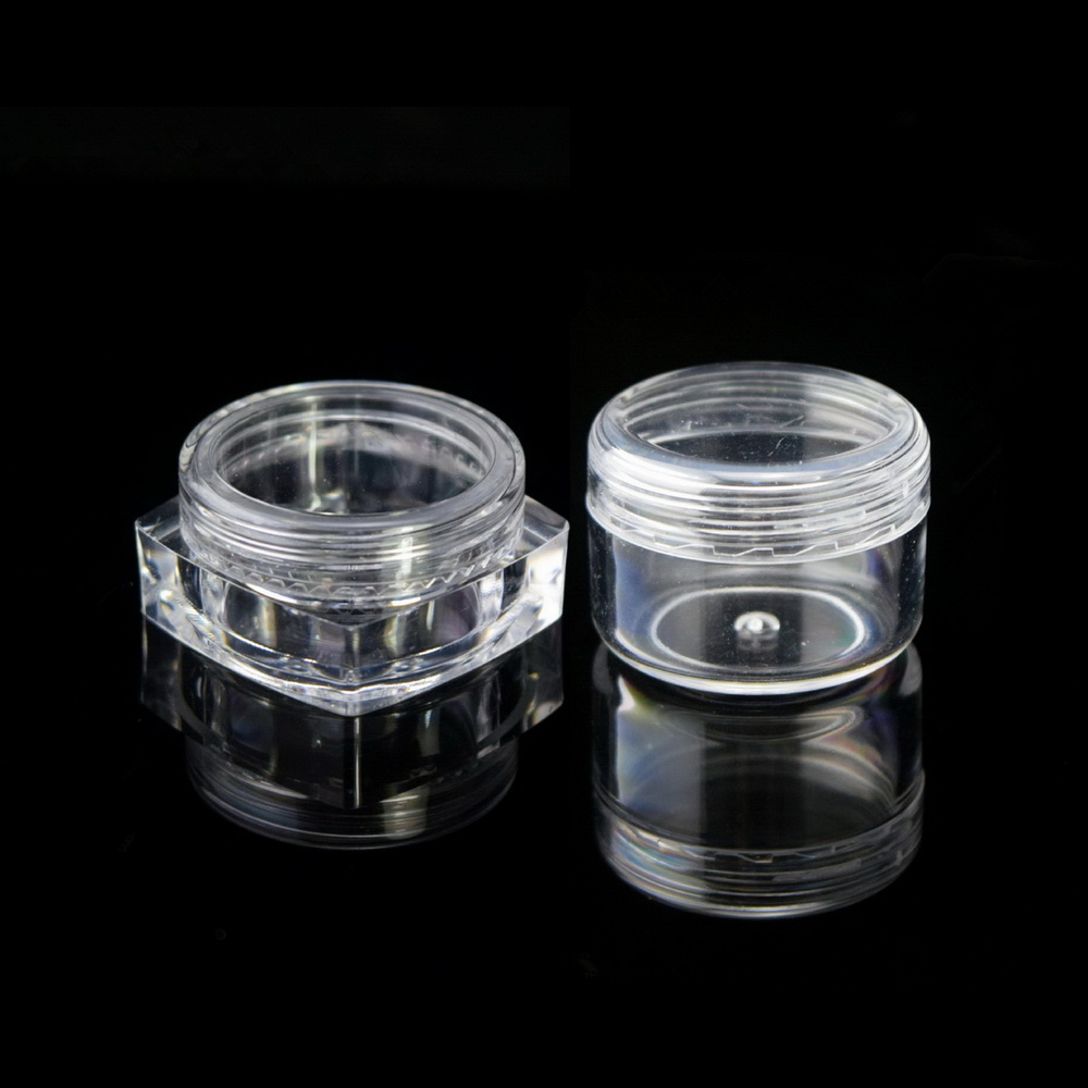 50pcs Empty 5ml Clear Plastic Cosmetic Pot Jars for Nail Art Decorations Glitter Eyeshadow Makeup Face Cream Lip Balm Containers