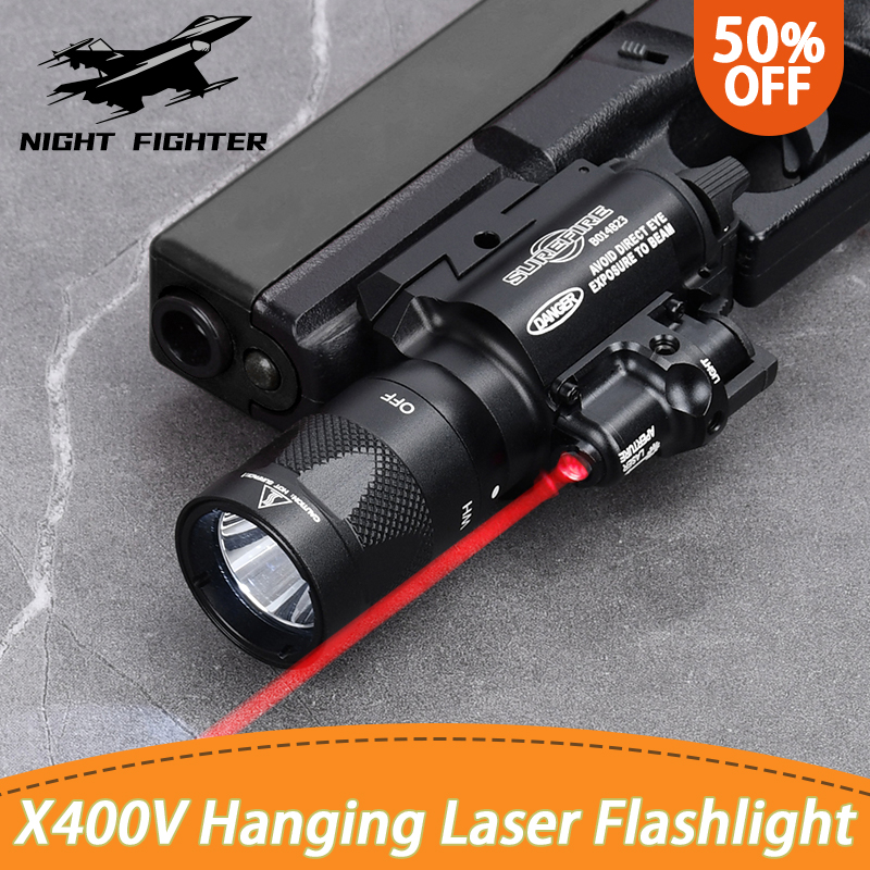 WADSN Surefir X400 X400V LED Strobe Red Laser Hanging Flashlight For Airsoft Scout Weapon Pistol Gun Hunting Light Lighting