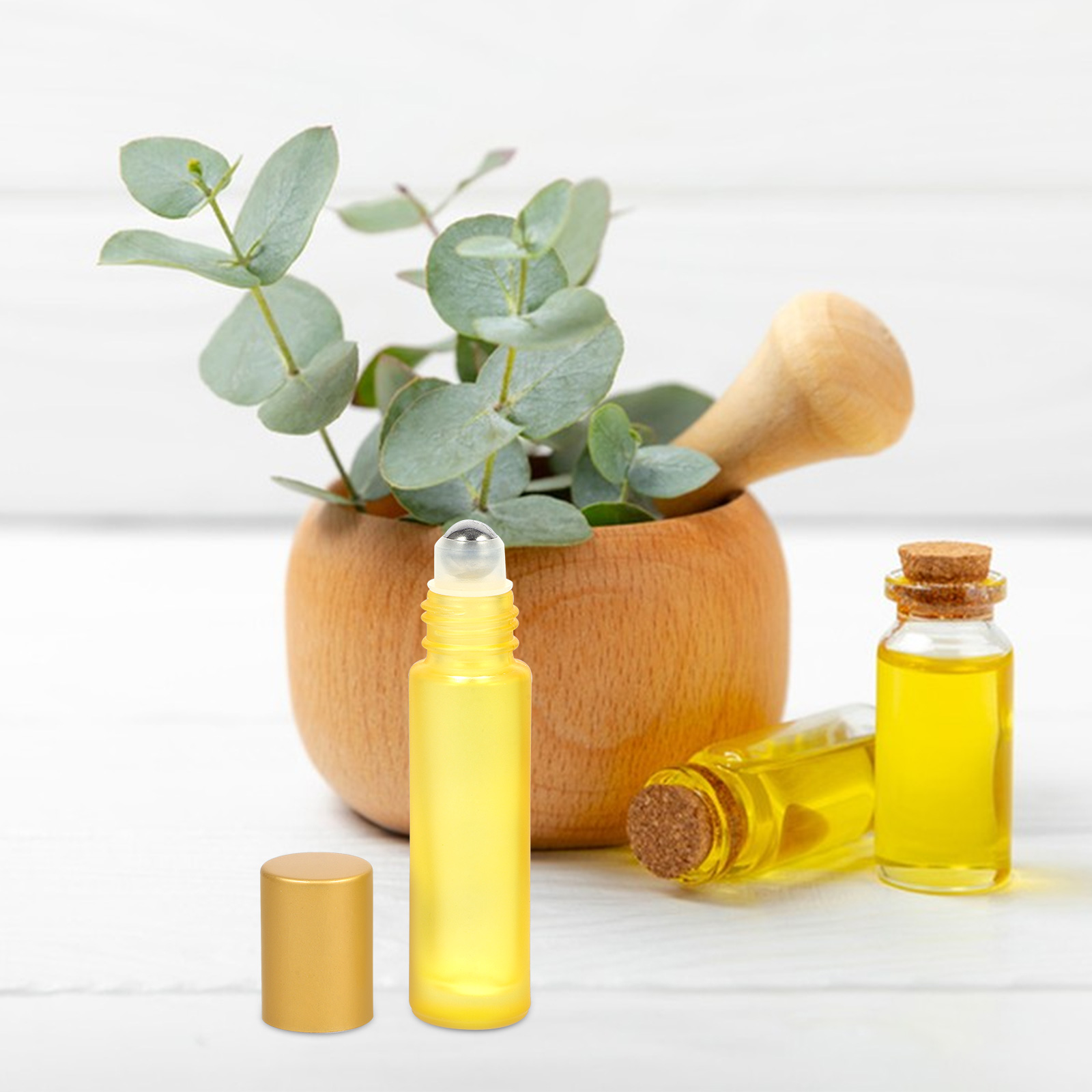 10pcs Glass Roller Bottles 10ml Refillable Durable Dispenser for Perfumes Essential Oils Eye Serum Empty Cream