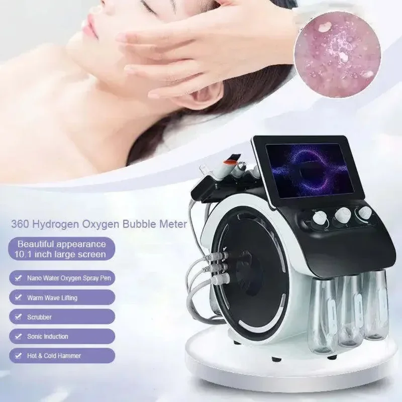 6-in-1 Hydrodermabrasion Skincare Machine with Hydro Oxygen Bubble for Deep Cleansing Face Lifting Wrinkle Removal Beauty Device