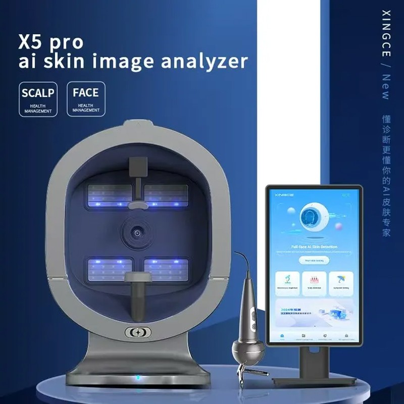 X5 Pro 3D AI Skin Analyzer Scalp Detector HD Camera Multi-Dimensional Analysis Report Beauty Salon Essential Equipment