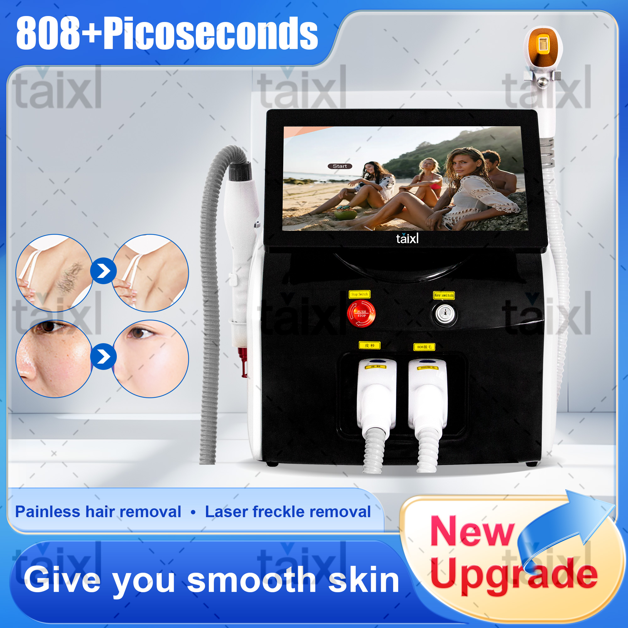 2in1 Fast Painless Permanent Hair Removal Hair Removal Machine Beauty Laser 755 808 1064 Diode Laser Equipment Diode Laser Ice