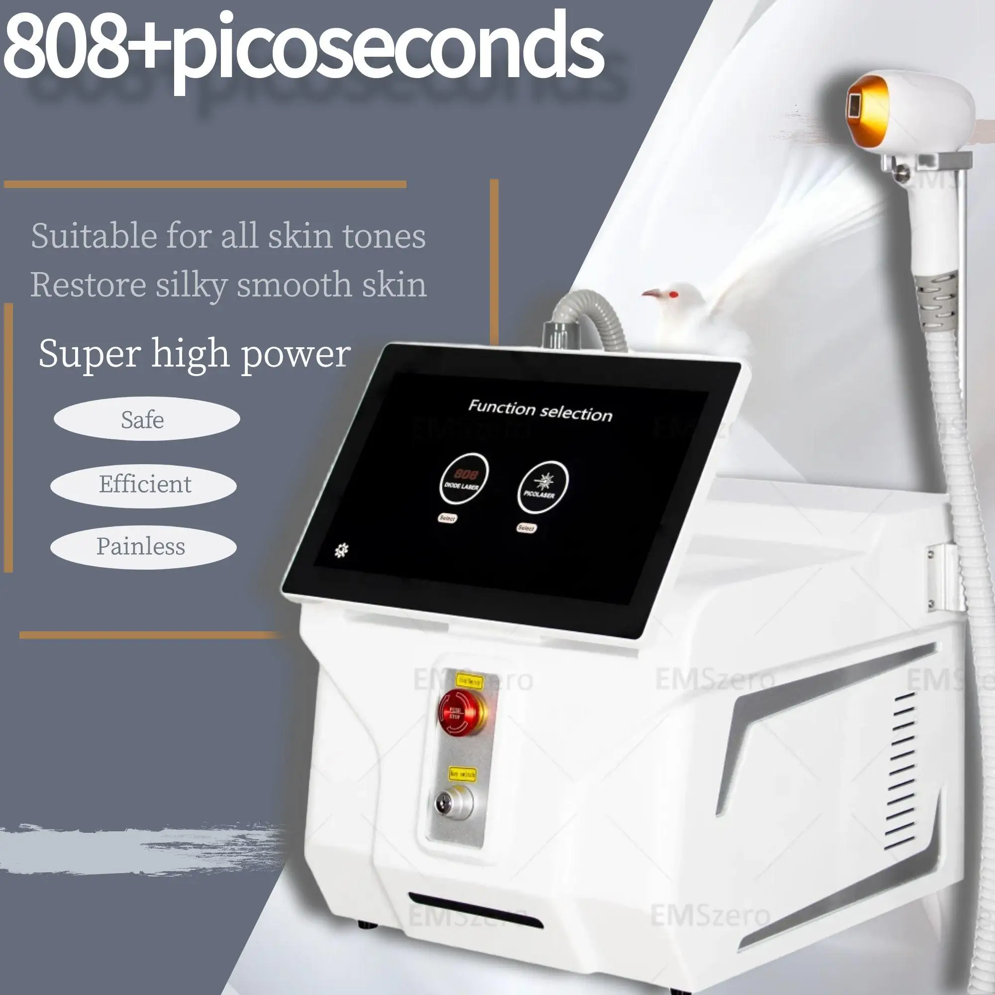 Diode Laser Hair Removal Machine 4 Wavelengths SHR Painless Permanent Depilation Skin Rejuvenation Professional Beauty Care Devi