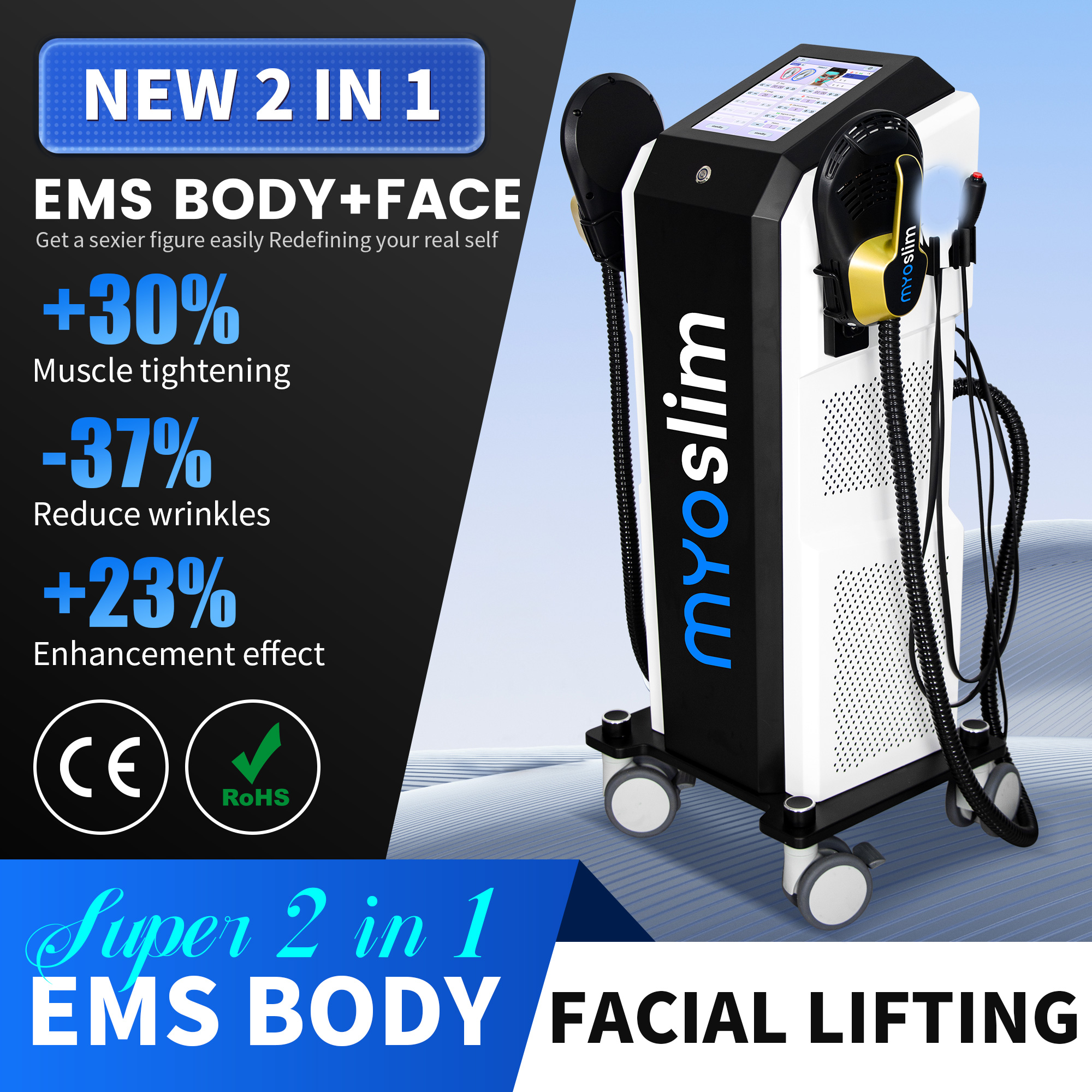 15 Tesla 6500W TAIXL Body Sculpt Weight Lose Muscle Stimulate body Slimming PE Face Electrical Stimulation Machine