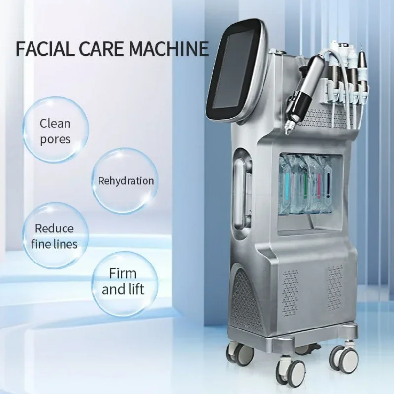 9-in-1 Hydra Star Aqua Facial Care Machine Big Bubble Oxygen Water Cleanse Firming Blackhead & Dirt Removal Beauty Device