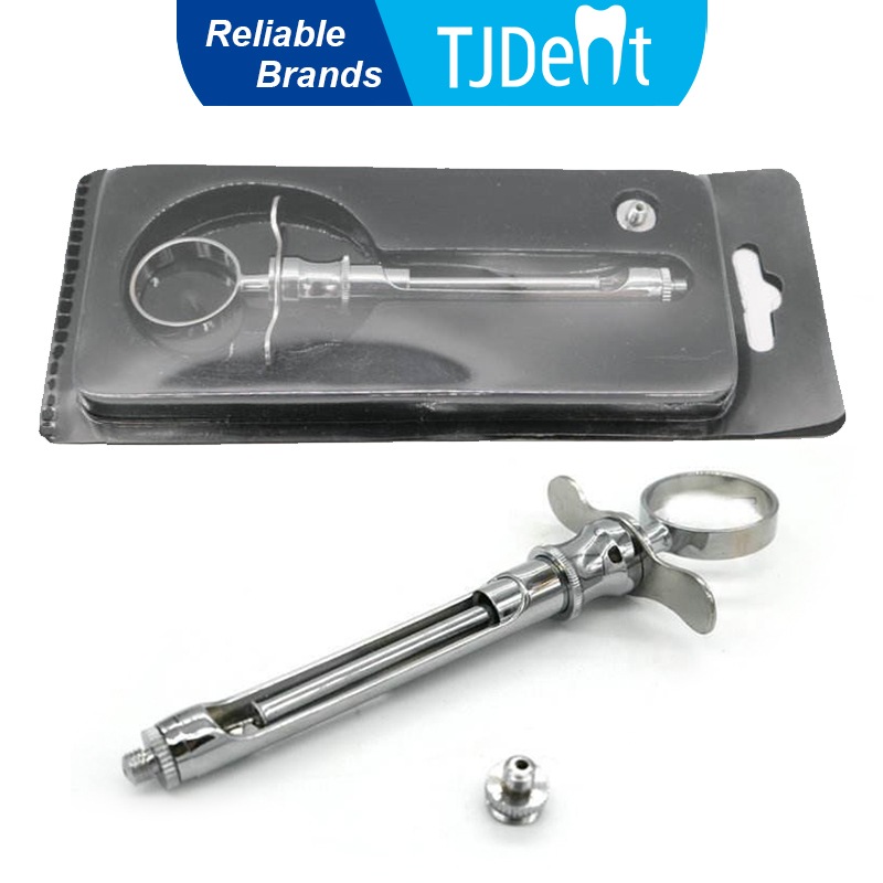 TJDent 1pcs Stainless Steel Dental Aspirating Syringe Gun Surgery Dentist Injector Surgical Instruments Tool Dental Supplies