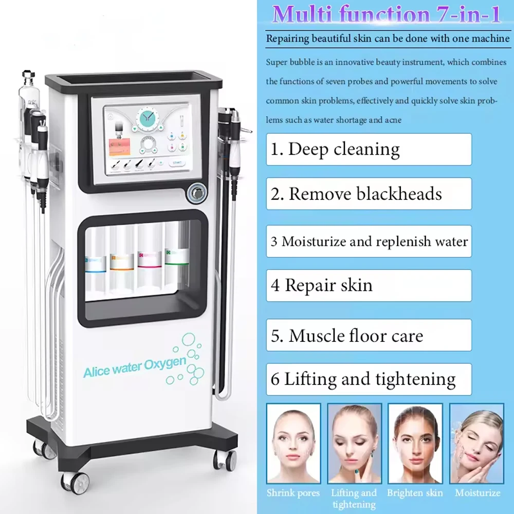 7-in-1 Hydrodermabrasion Skin Care Machine Alice Super Bubble Facial Lifting Anti-Aging Deep Cleansing Household Beauty Device