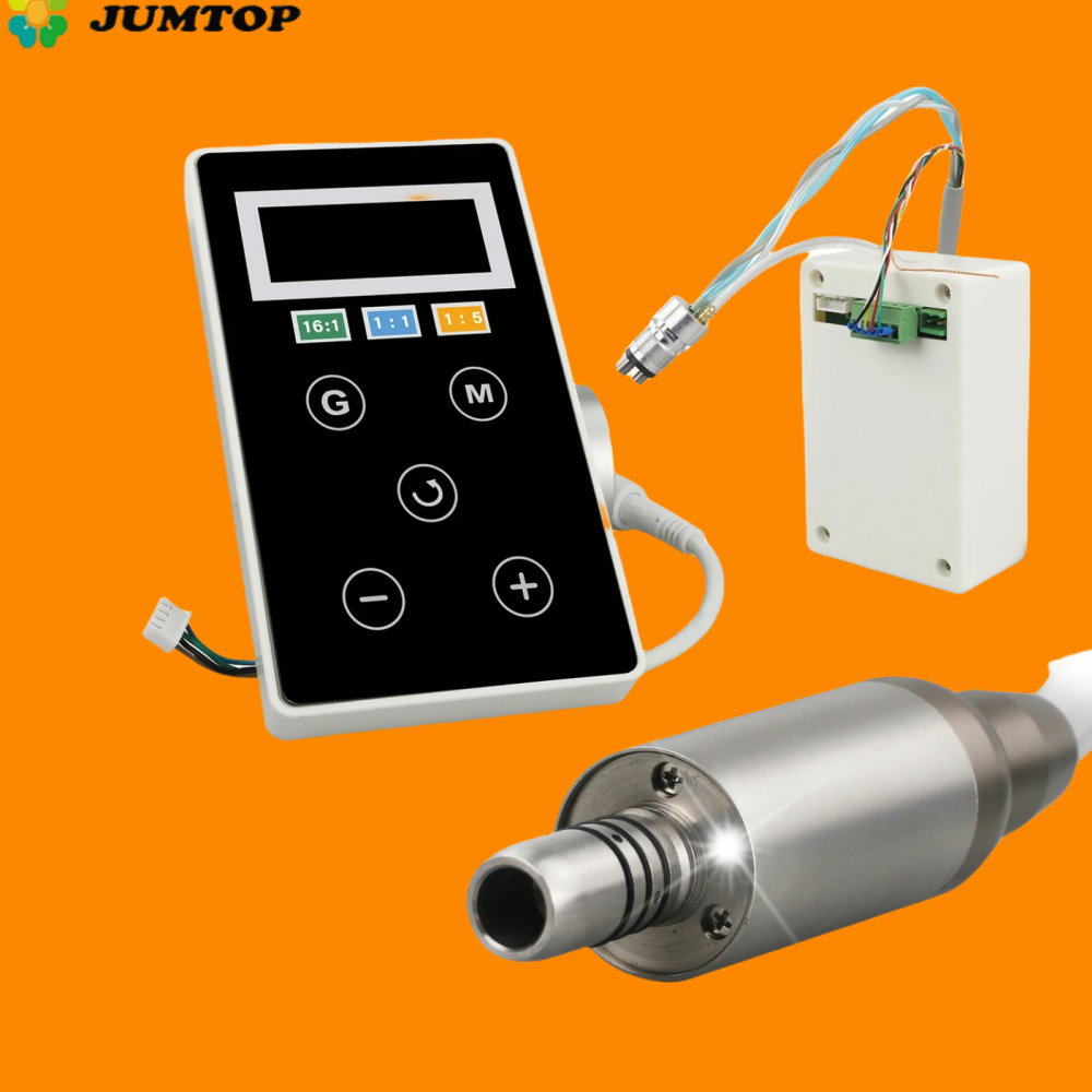 Brushless Dental Micro Motor Handpiece - 3-Water Spray E-Type Contra Angle, 100K RPM Endo-Prosth Precision for Implant Surgery