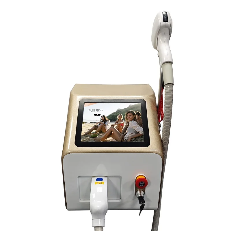 Portable SHR Stack Laser Hair Removal Device 755/810/1064nm Triple Wavelength Ice Cooling Painless Epilation Beauty Machine