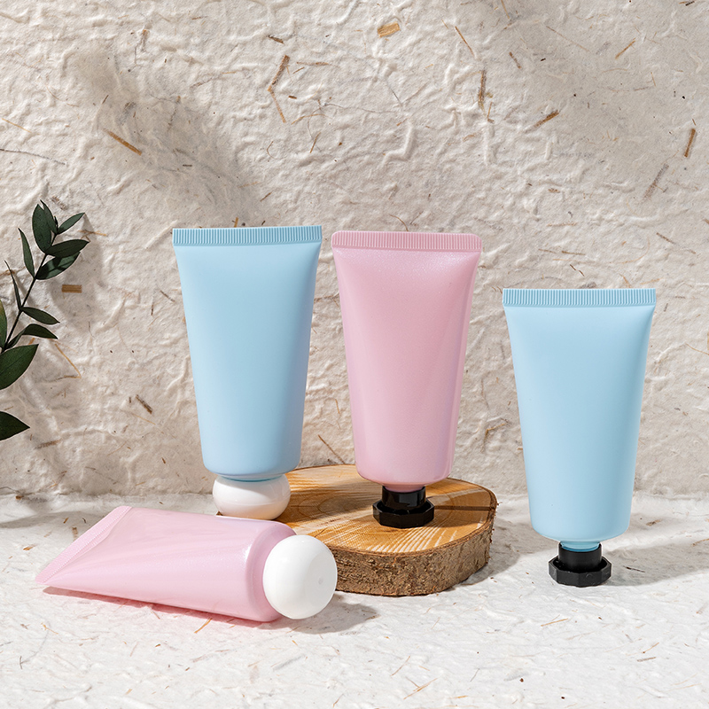 10pcs 50ml Pink Pear/Blue Matte Squeeze Tube  Angle Lid Round Lid For Dispensing Lotion  Hand Cream Cute Sweet  Gentle Style