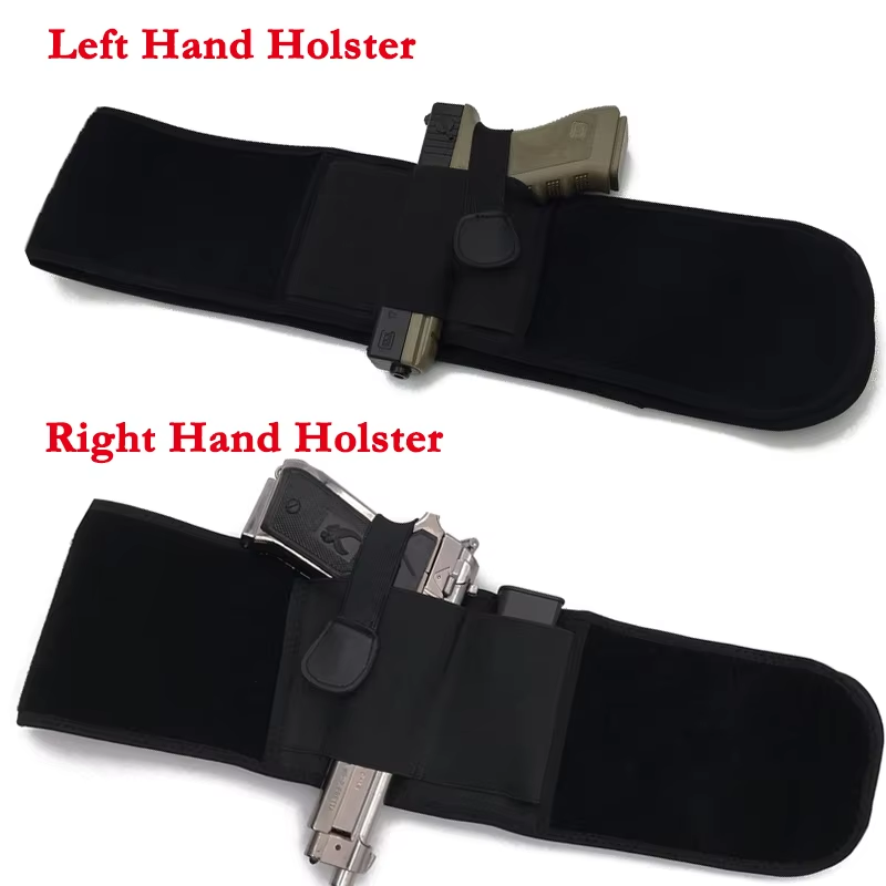 Outdoor Hunting Shooting Leather Case Military Tactics Hidden Leather Case Portable Abdominal Gun Leather Case