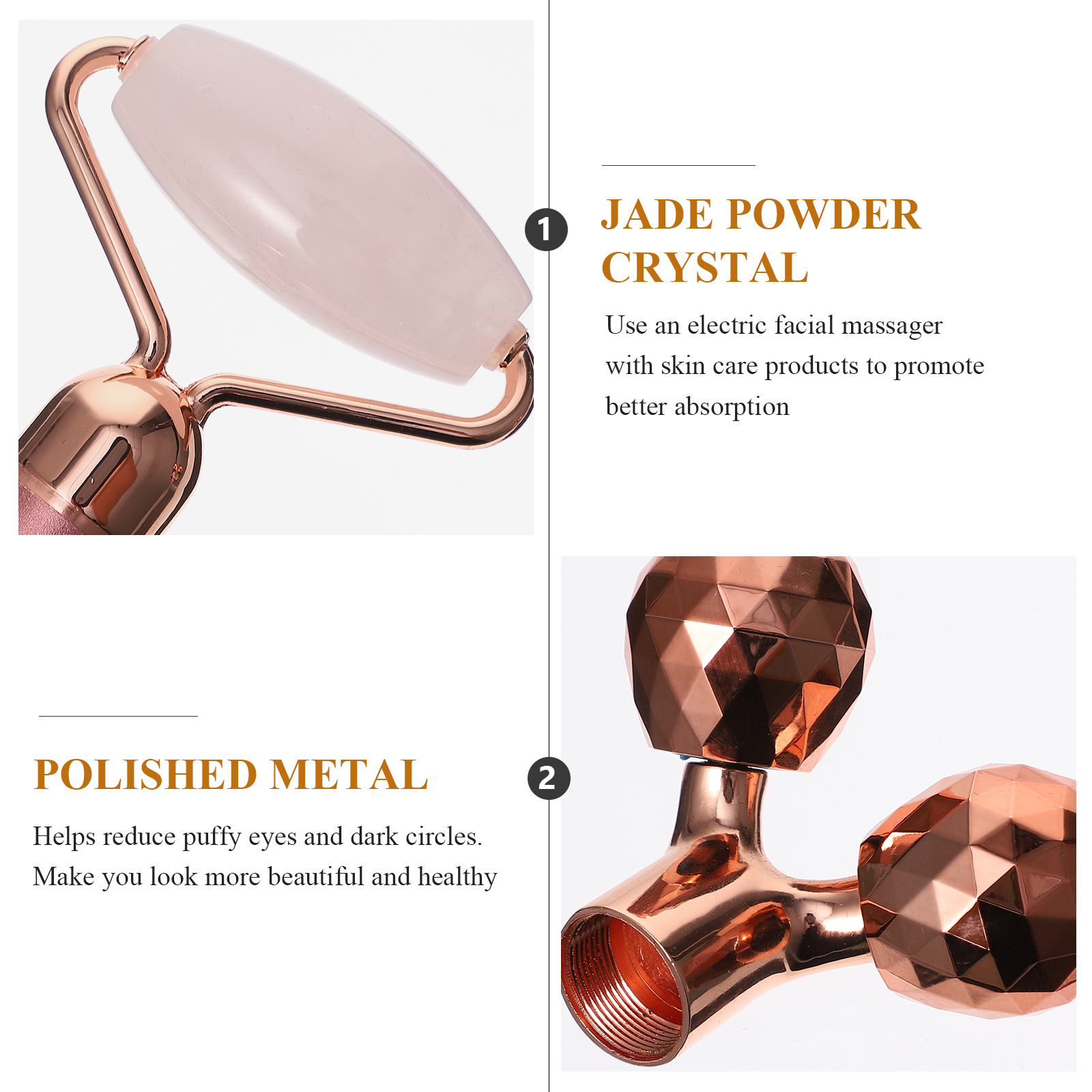 Jade Massager 3 in 1 Facial Roller Electric Stick Zinc Alloy Kit Scraping Tool Anti Aging Skin Smoother Circulation Stimulator