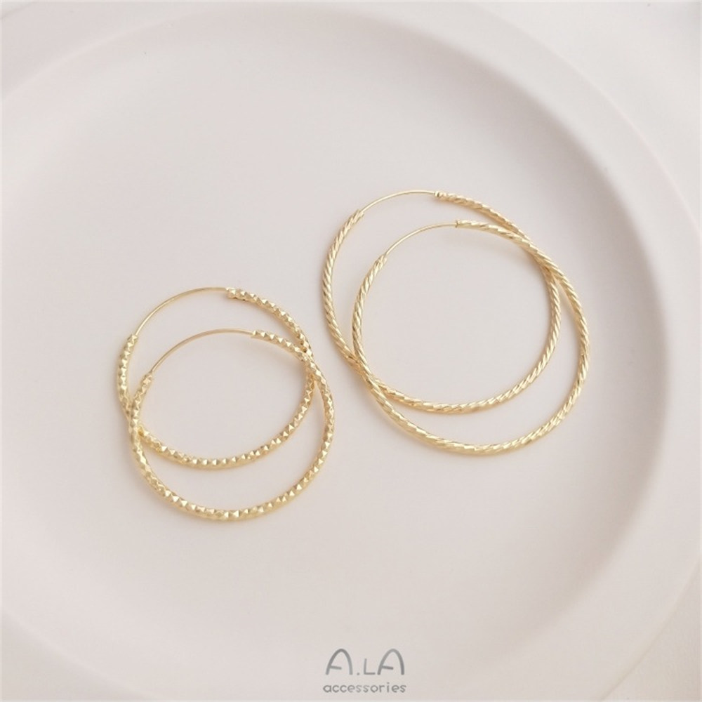 Fashion, Luxury, Trendy Big Ear Ring, 14K Gold-plated Faceted Earring Ring, Simple Temperament, Cold Ear Jewelry E190