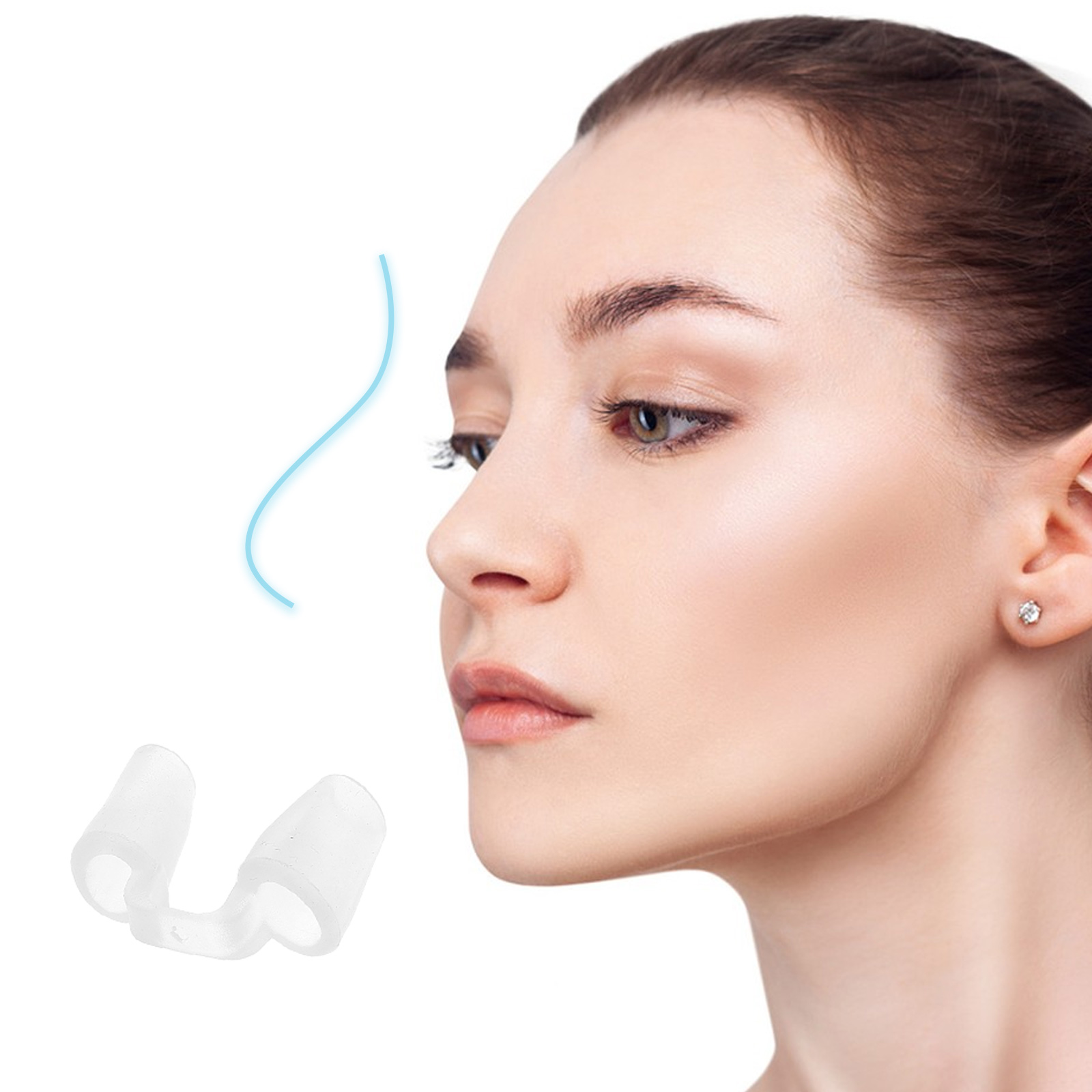 2 Pcs Nasal Support Fixator Nose Protector Deviated Septum Corrector Bandage Tape for Rhinoplasty Shaping Silica Gel Miss