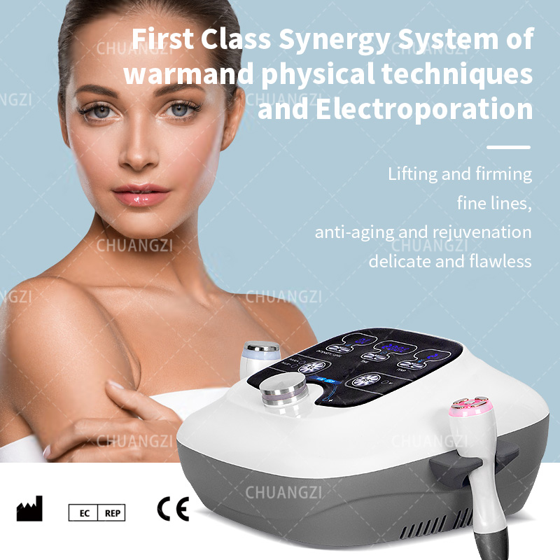 Newest Electroporation Cooling Heating Skin Lifting Multipolar Rrequency Wrinkle Removal Whitening Facial Electroporatio Machine