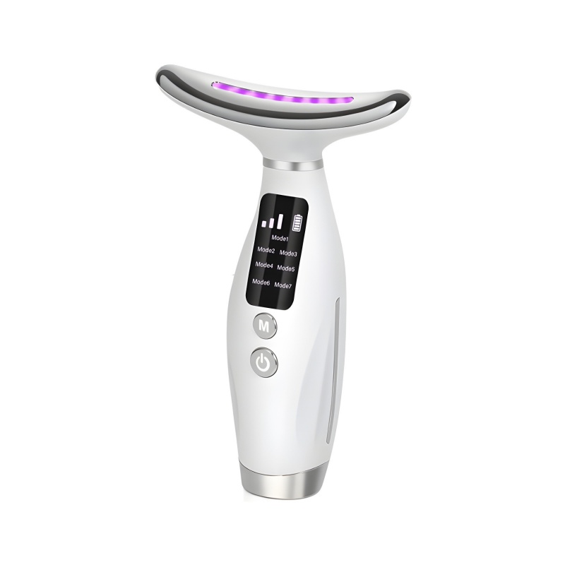 New USB Charging Seven Color Light Screen Display Neck Massager For Home Use Hot Compress Neck Wrinkle Beauty Device