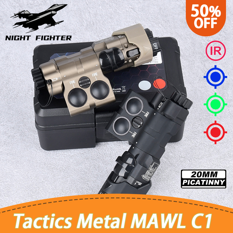 WADSN MAWL C1 Metal Red Green Blue Laser New Mawl-C1 IR Visible White LED Aiming Indicator Dual Pressure Switch 2.5MM SF Plug