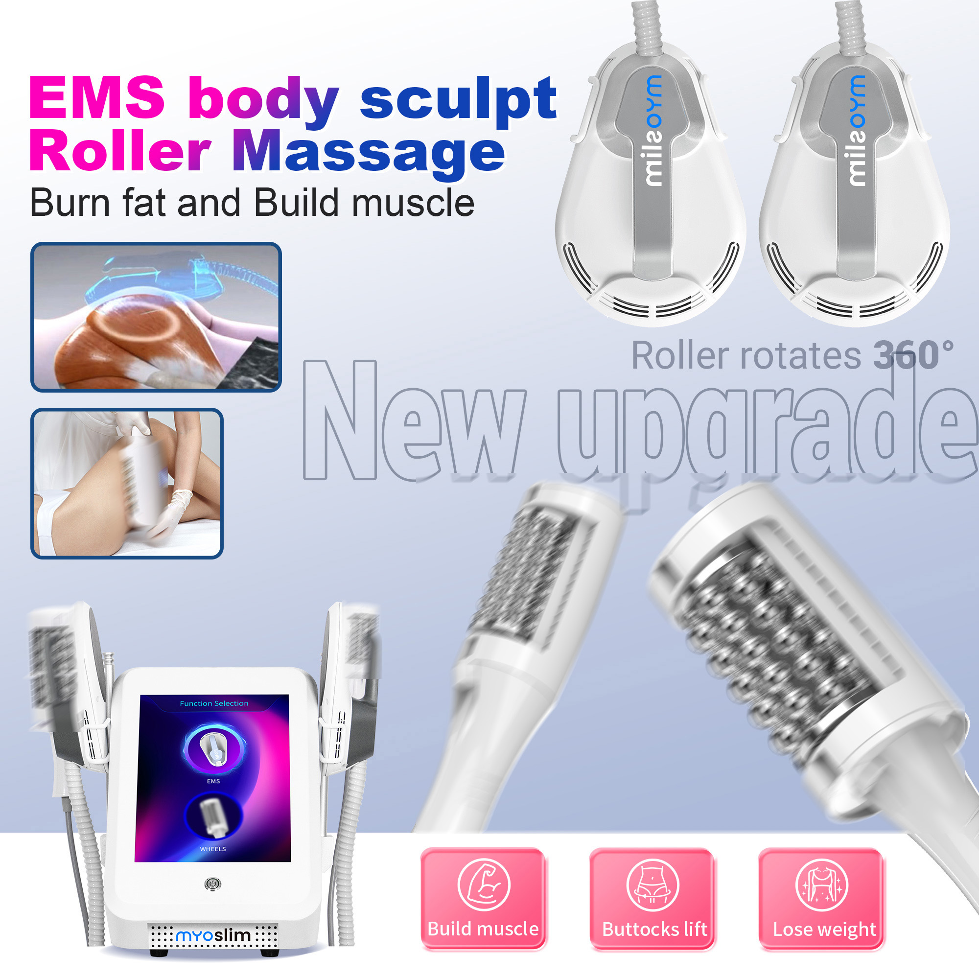 EMS Vacuum Inner Ball Roller 360 Degree Rolling Cellulite Massage Weights Loss Machine Body Muscle Body Slimming Fat Removal