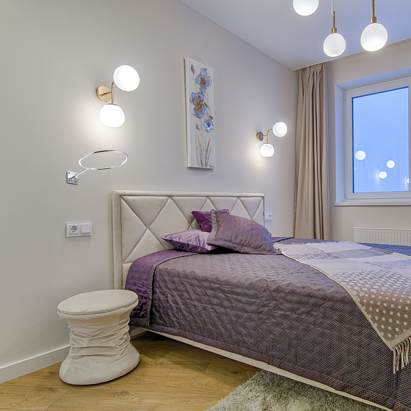 4 Pcs Wall Mount Display Rack for Basketball Cap Iron Sports Ball Holders Hat Racks ganizers Fitness Shaping Exhibitions