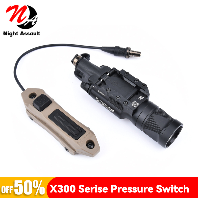 WADSN Tactical X300 X300U Flashlight Metal Pistol Lights MLOK Hunting Weapon Scout Light with Dual Function Pressure Switch Tape