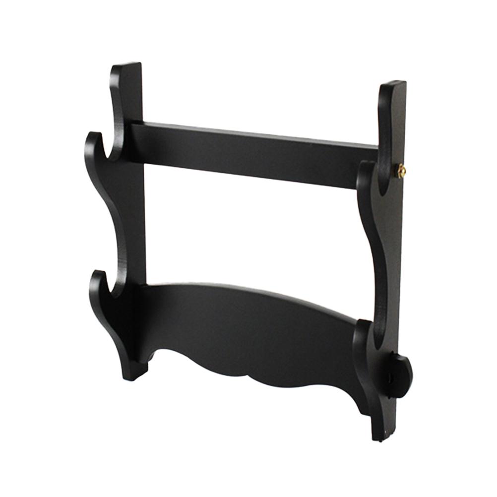 2 Layers Sword Display Stand Wall Mount Black Shelves Knife Rack Wooden Toy Organizer Home Decor Christmas Gift
