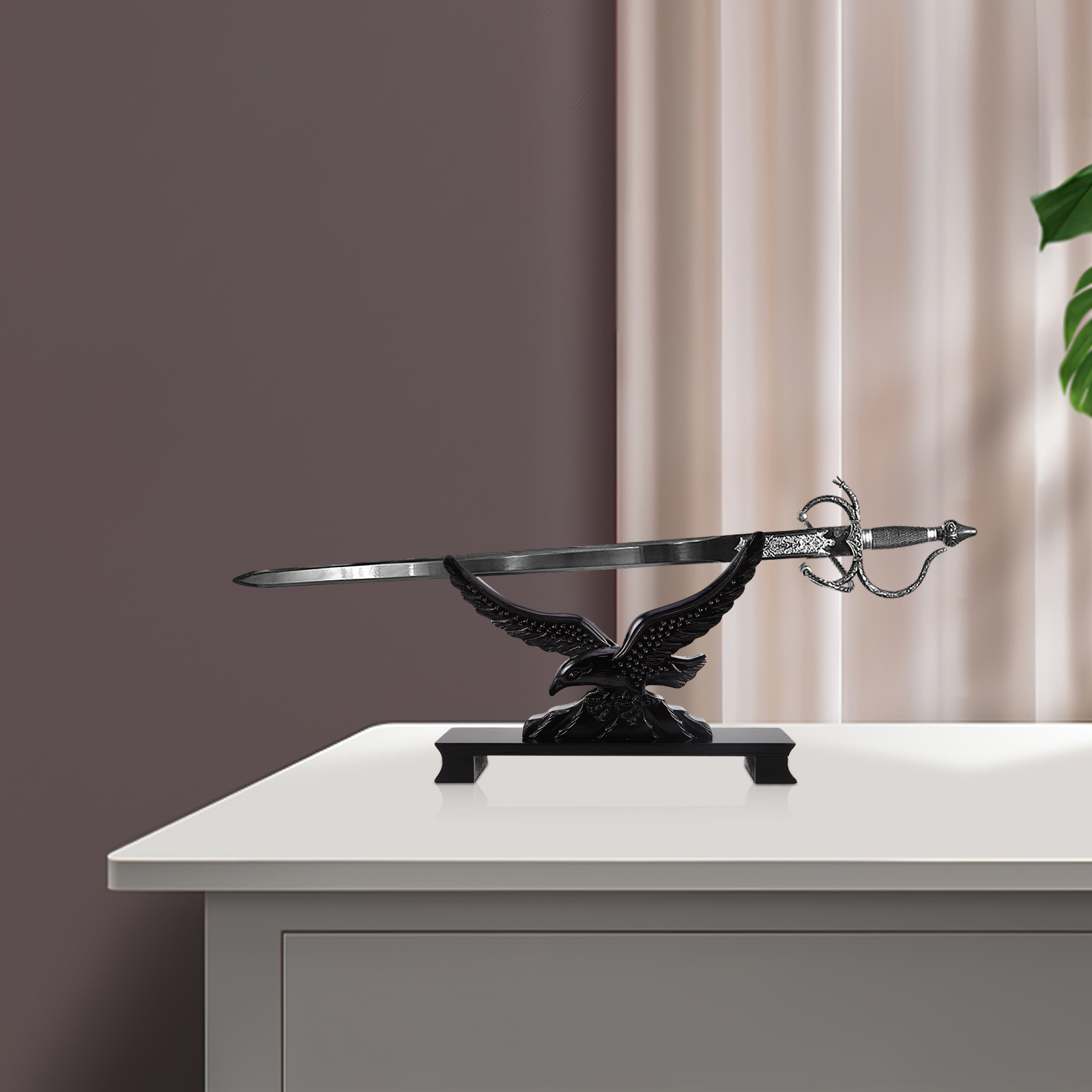 Sword Stand Shaped Sword Bracket Desktop Resin Holder Desktop Rack Display Bracket Practical Material Multifunctional Use