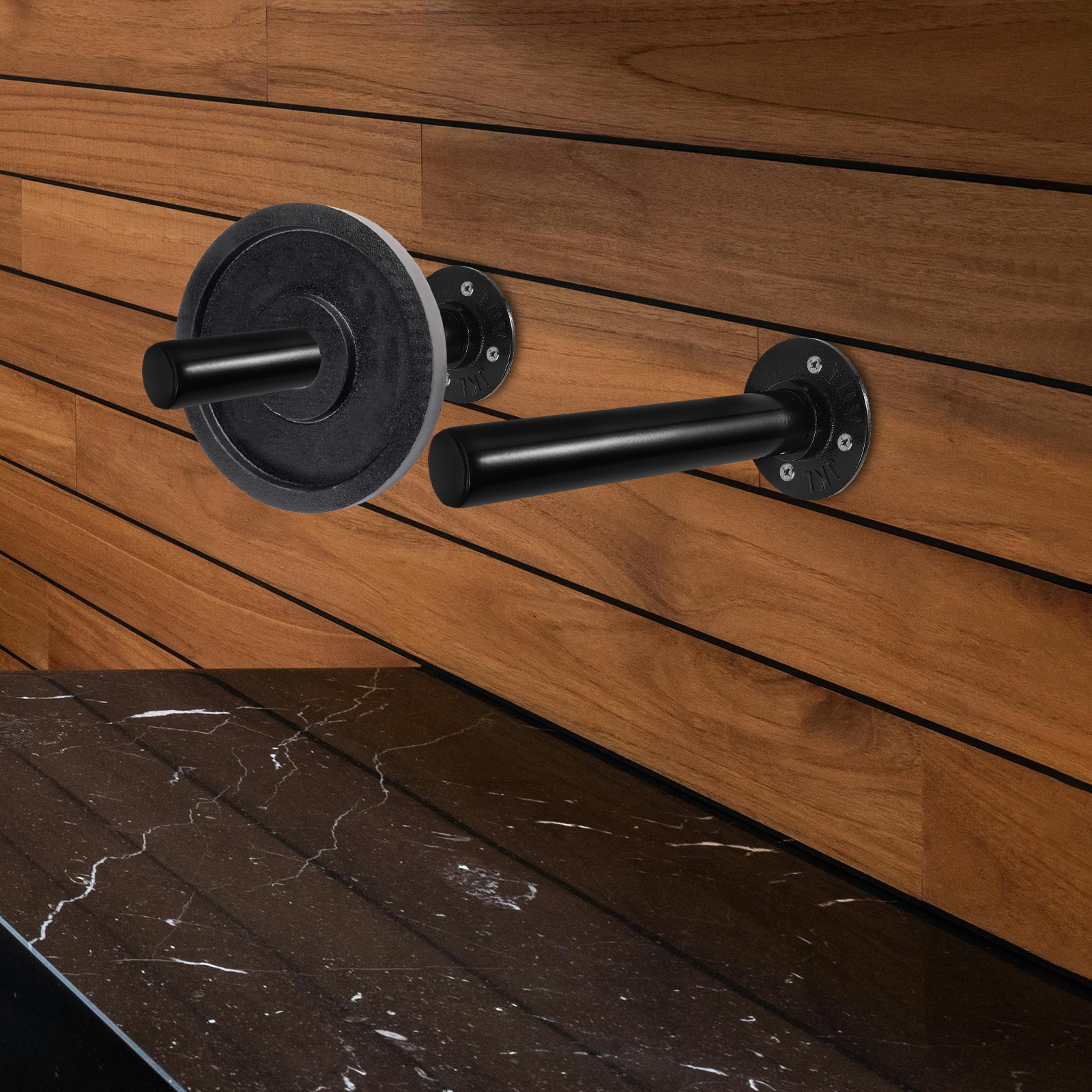 Wall Mounted Barbell Plate Rack Space-Saving Weight Plate Holder For Gym Home Durable Iron Construction Easy Installation