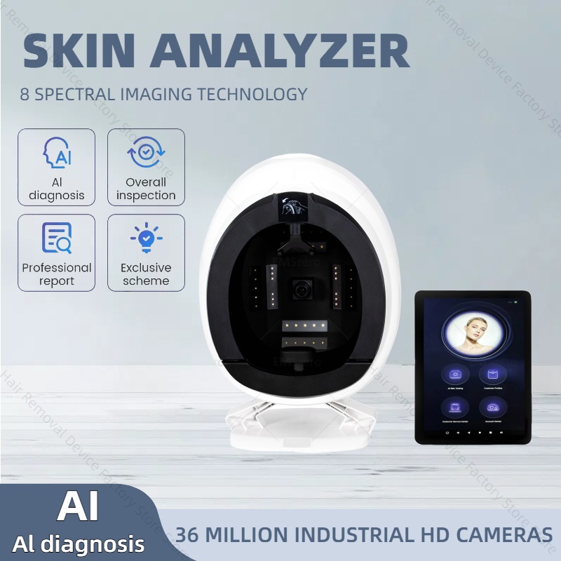 AISIA Q1 New 3D Facial Skin Analyzer 8 Spectrum Imaging AI Smart Skin Analysis Scanner 15.6 Inches 36 Million Pixels