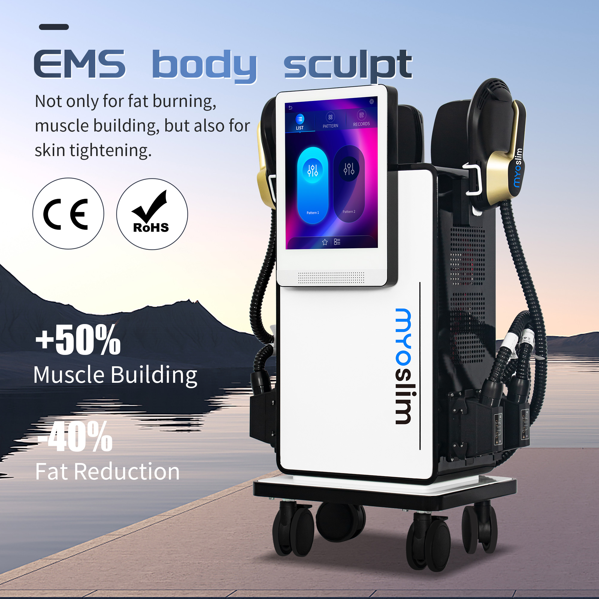 EMS Professional 5 Handles Slimming Machine 2025 Ems Muscle Stimulator Body Sculpting Machine 6500W 200HZ with Pelvic Floor Pad
