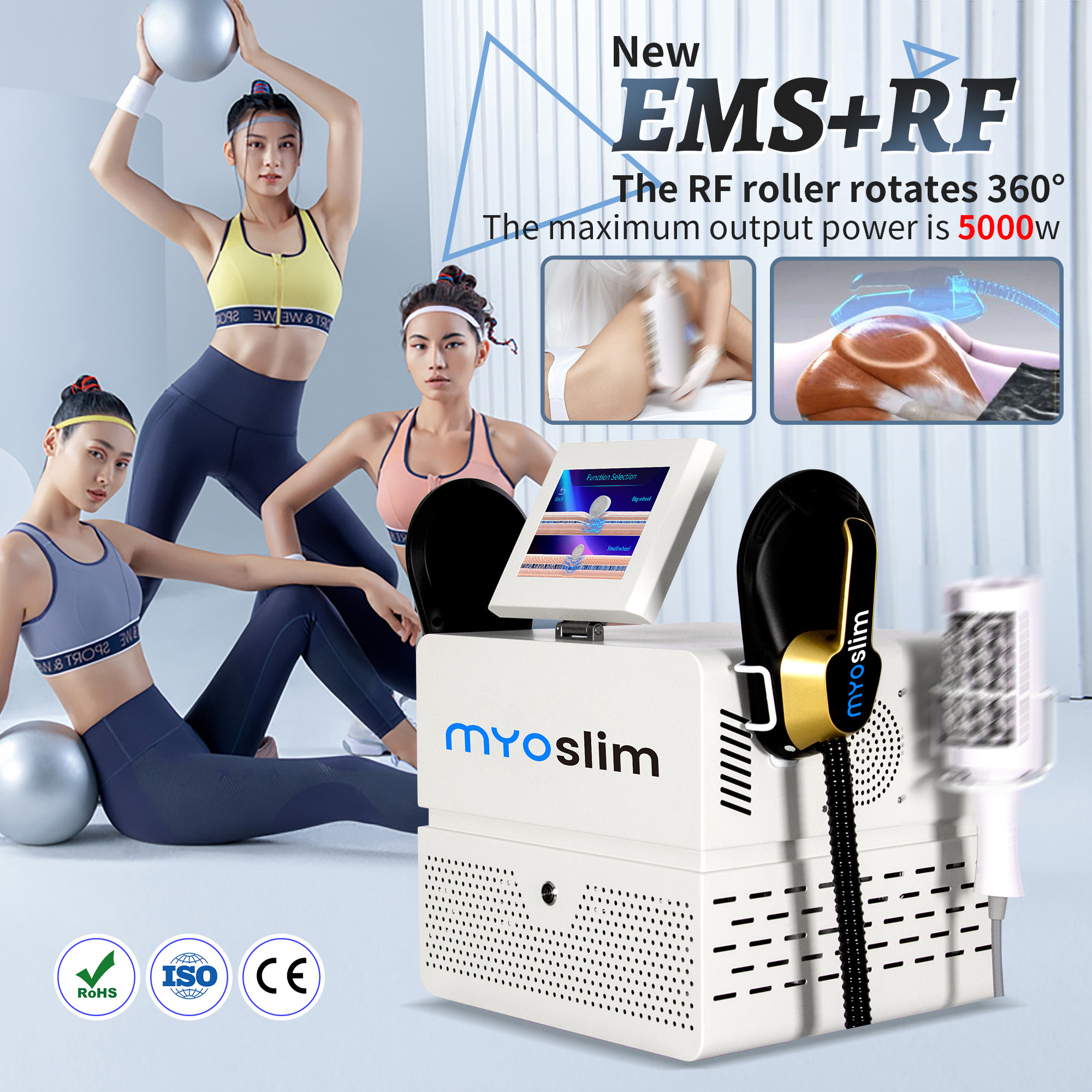 Neo RF Body Sculpt Machine Vacuum Inner Ball Roller Inner Ball Roller Machine 360 Degree Rolling Cellulite