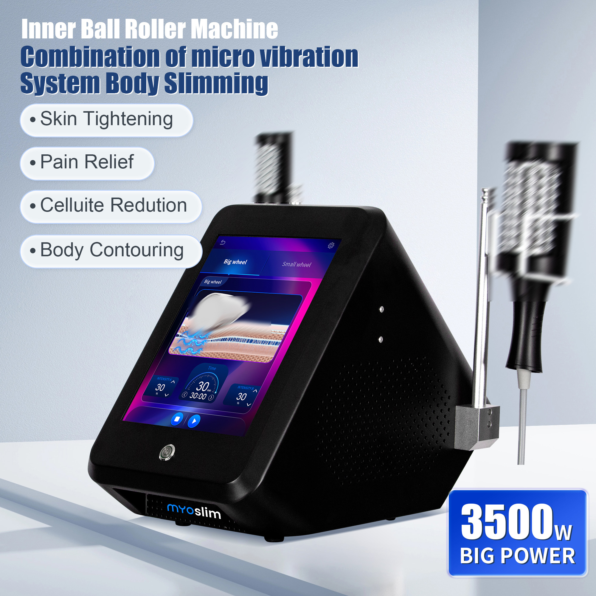 2 IN 1 EMS NEW Muscle Relaxation Fat Removal Cellulite 5D Massage Roller Electromagnetic Muscle Building Training