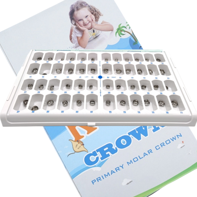 48Pcs/Box Dental Molar Teeth Crown Stainless Steel Orthodontic Teeth Crown Children Temporary Crowns Metal Pre-formed Crown