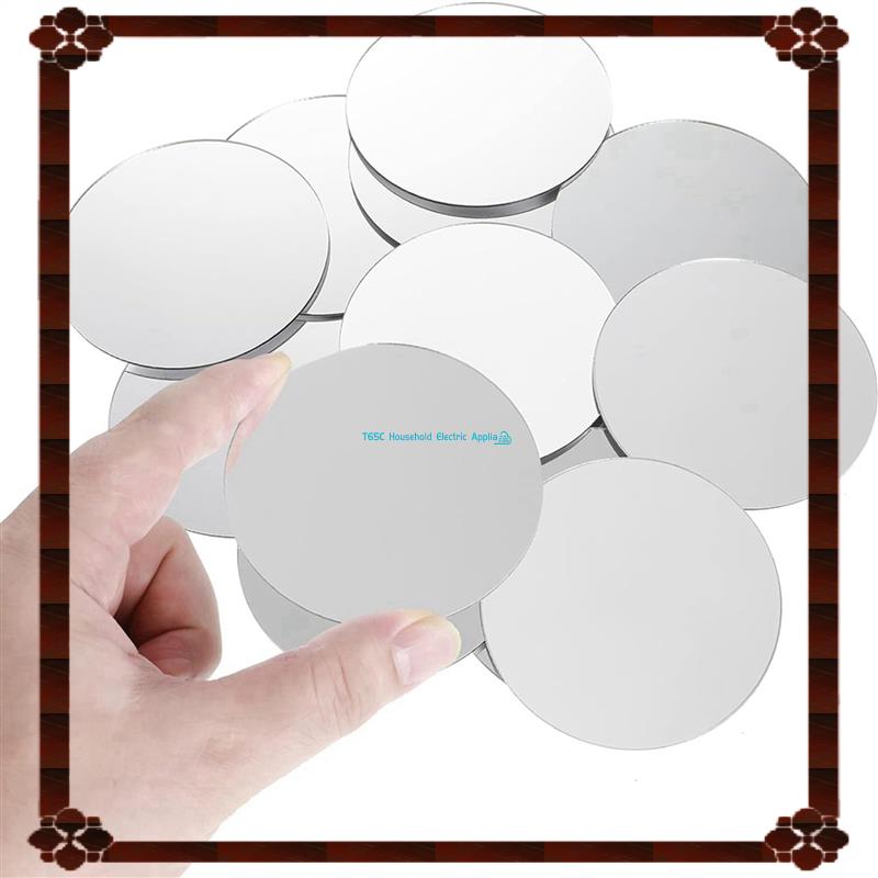 24-Hour Delivery 50 Pieces Acrylic Mini Size Round Mirror Adhesive Small Round Mirror Craft Mirror Tiles For Crafts (4 Inch In D