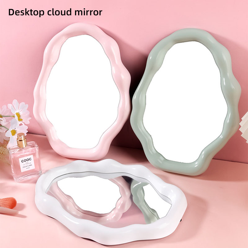 Cloud makeup mirror special-shaped plastic mirror desktop desktop makeup mirror HD dressing mirror oval wall-mounted mirror