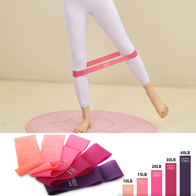 Sport Yoga Resistance Loop Band Bodybuilding Workout Squat Fitness Exercise Gym Pilates Elastic Flat Tension Rope Ring