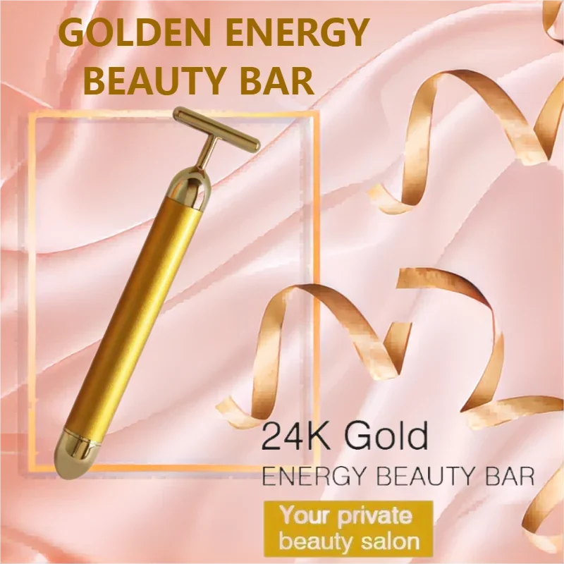Face Massage Tools Beauty Bar 24k Golden Pulse Facial Massager Electric Facial Massager Face Lift Energy Bar