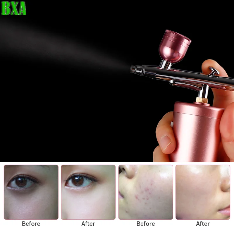 0.4Mm Rechargeable Mini Air Compressor Kit Air Brush Paint Spray Gun Spray Gun for Nail Art Tattoo Craft Nano Fog Fog Sprayer