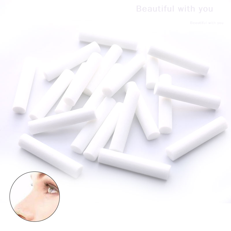 20Pcs Nasal Inhaler Replacement Cotton Wicks Aromatherapy Inhaler Refill Wick Stick Package,
