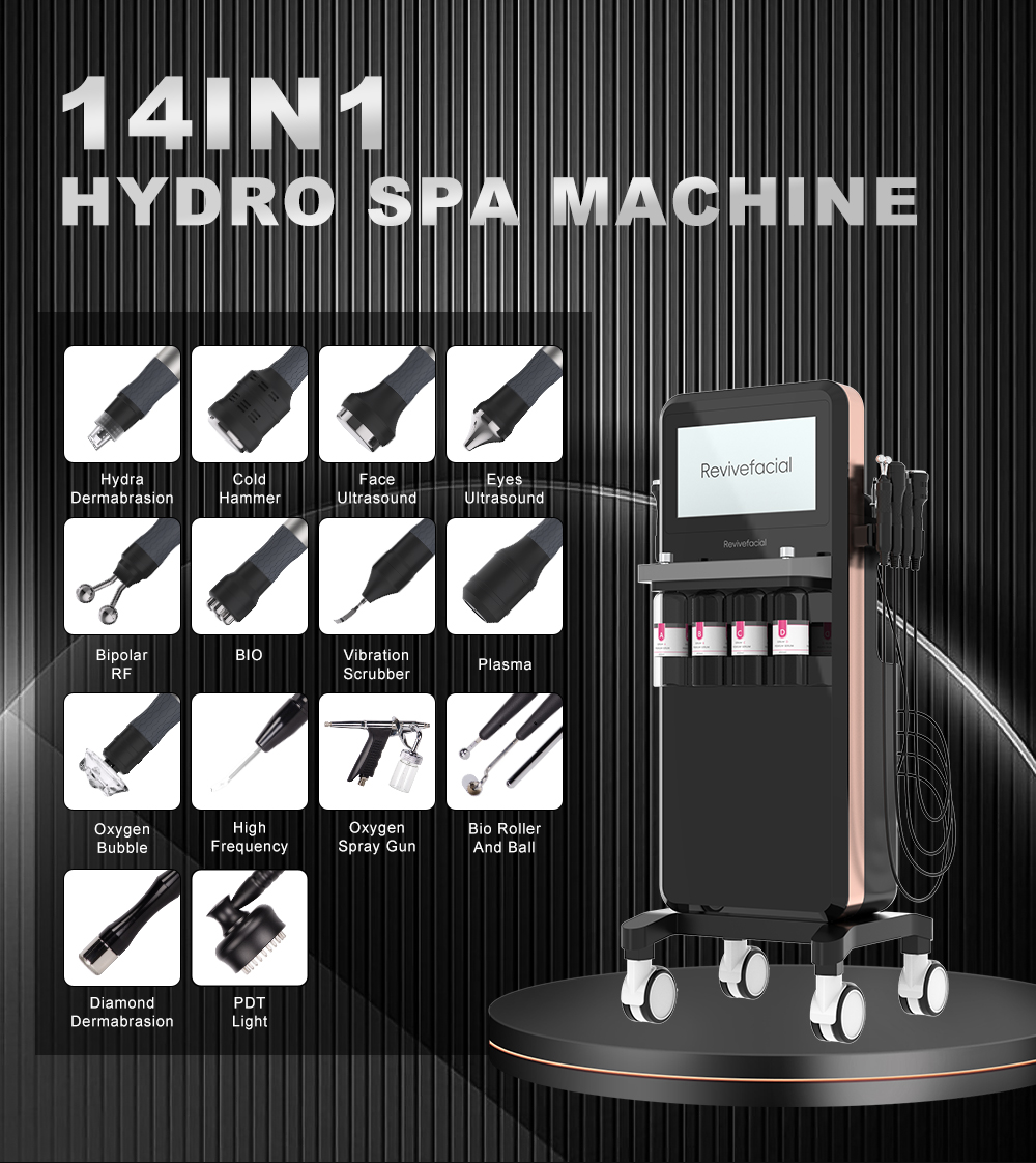 14 in 1 Revive Facial Hydro Spa Integrated Skin Management Machine Comprehensive Skin Care System Professional Beauty Device