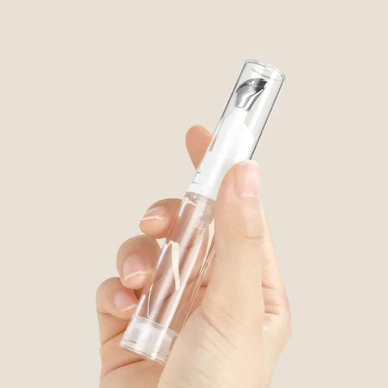 10/30pcs 5ml/10ml/15ml Refillable Plastic Eye Gel Container Flat Applicator Airless Multi-purpose Bottle with Massage Metal Head