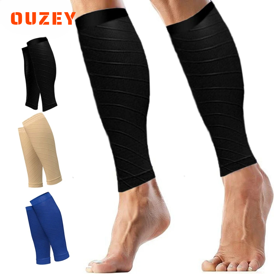 1Pair Sport Compression Calf Sleeves for Men & Women (20-30mmhg) - Footless Compression Socks for Shin Splints Running Cycling