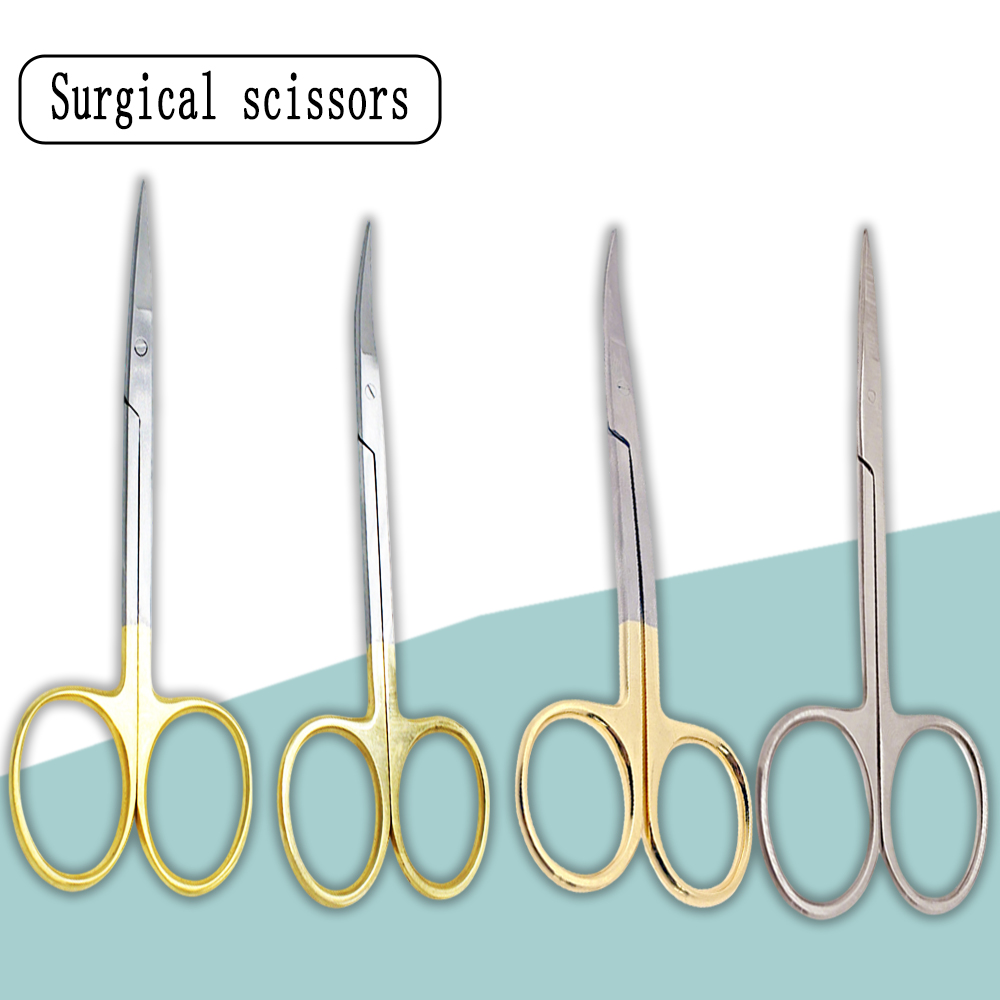 11.5cm Dental Surgical Scissors  Straight and Curved Stainless Steel Design Ophthalmic  Oral Medical Instruments
