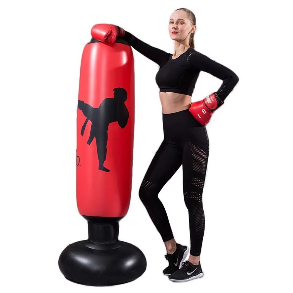 KO Style Inflatable Boxing Bag Training Exercise Boxing Punching Bag Muay Thai Pressure Inflatable Punching Stand Indoor