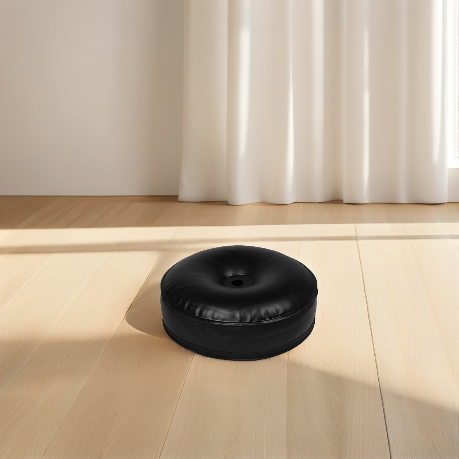 2 Pcs Inflatable Barbell Dumbbells Exercise Equipment Black Pvc Fake Muscle Props Fitness