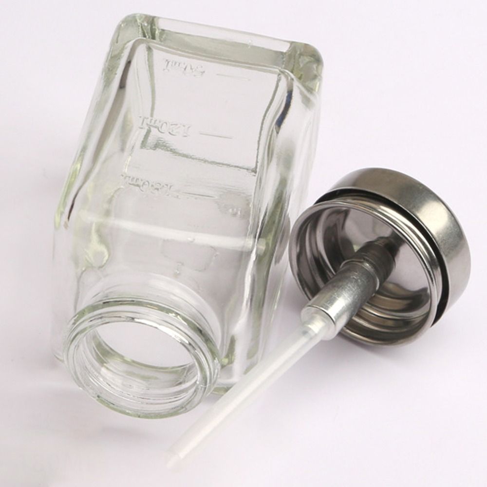 180ml/120ml Push Down Pump Dispenser Glass Clear Clear Refillable Bottle Multifunctional Anticorrosion