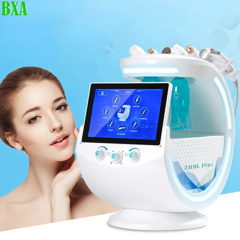New 7-in-1 Smart Ice Blue Plus Oxygen Hydraulic Dermabrasion Bubble Machine Professional Face Hydraulic Machine Lifting Ultrason