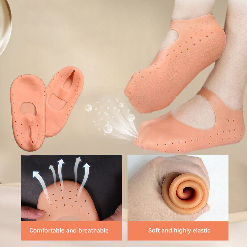 1 Pair Foot Care Socks Spa Silicone Moisturizing Gel Anti Cracking Protect Home Spa Dry Skin Relief Skincare Routine