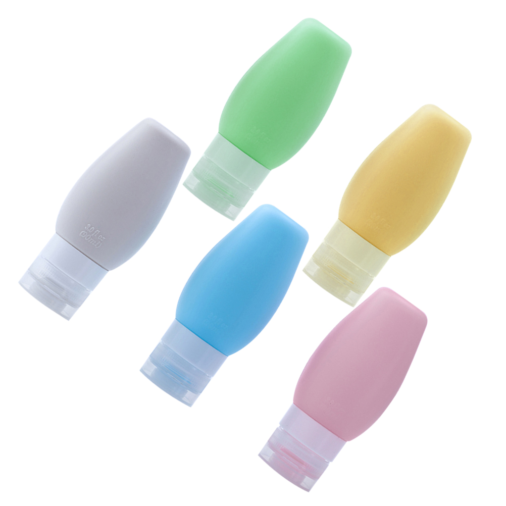 5pcs Emulsion Portable Refillable Bottle Containers for Cosmetics Travel Shampoo Safe Reusable Home Bathroom Hotel