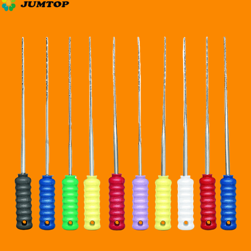 10pcs/Pack Dental Root Canal Cleaning Needles - Square Broaches & Barbed Tips for Root Canal Cleaning, Endodontic Tools 21/25mm